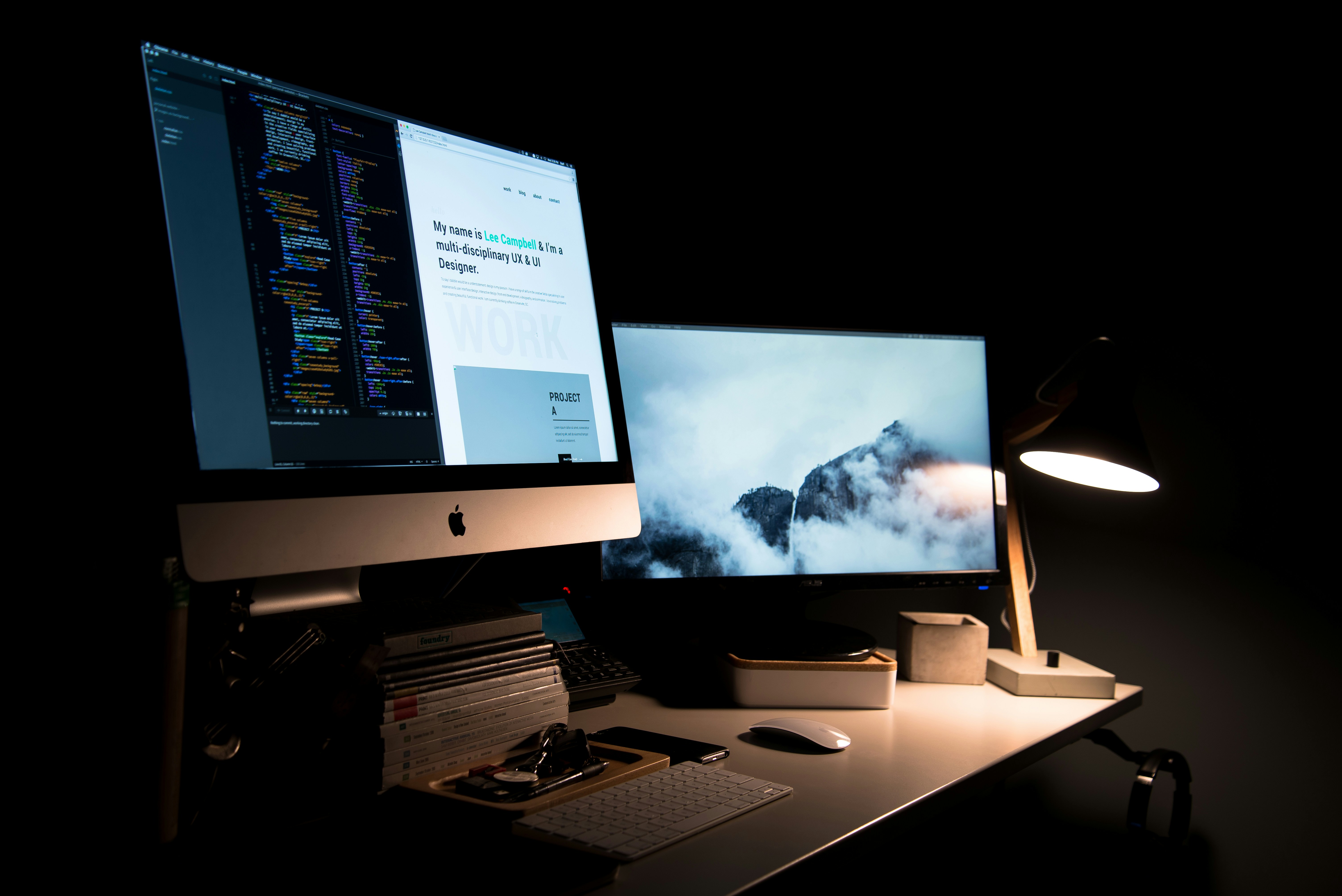 Modern web design workspace